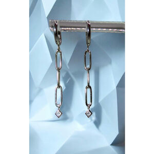 Stainless Steel Paperclip Chain Huggie Earrings